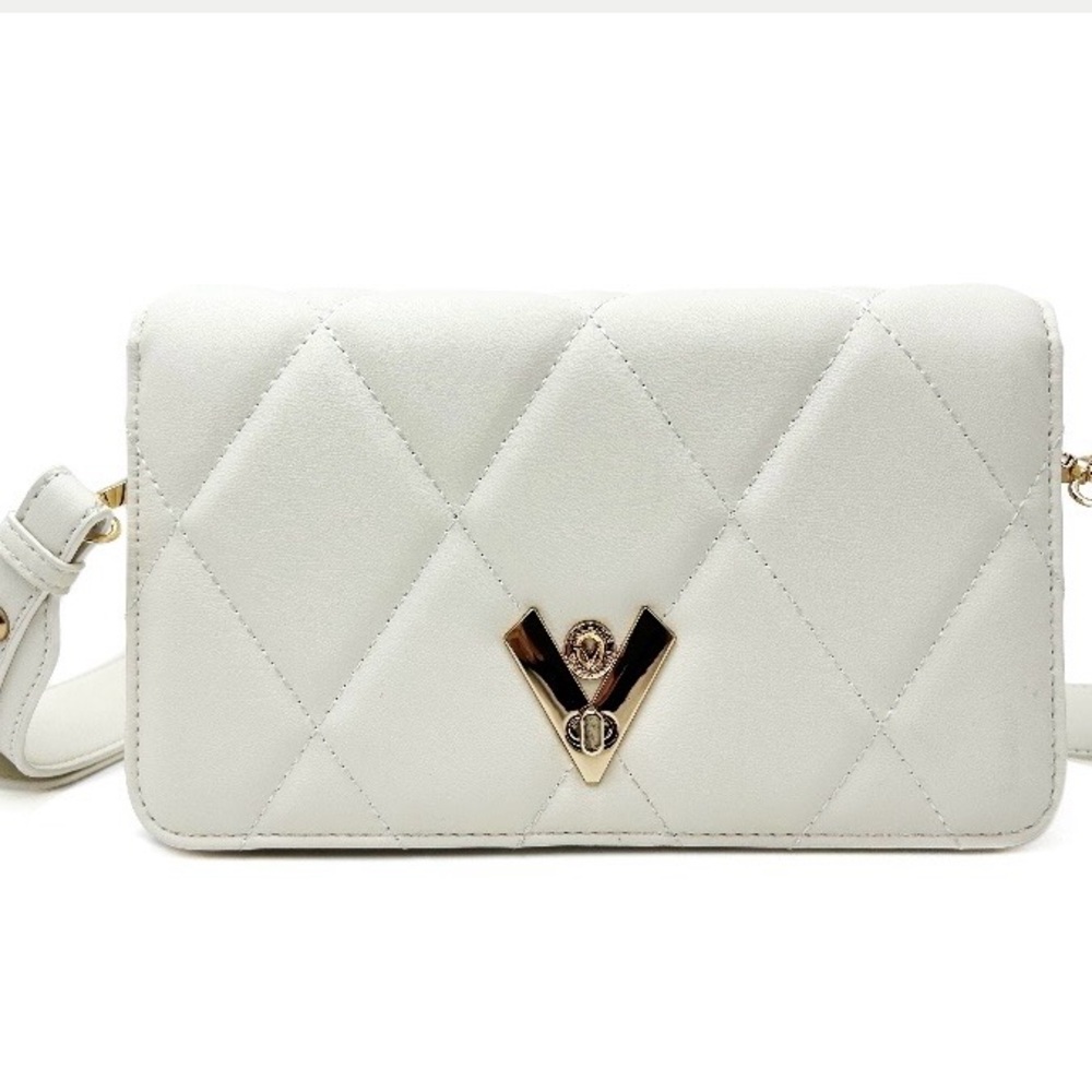 Valentino Orlandi White Quilted Crossbody Bag